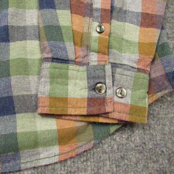 Carbon2Cobalt Shirt Mens Large Check‎ Plaid Unbrushed Flannel Effortlessly Cool - Picture 10 of 14